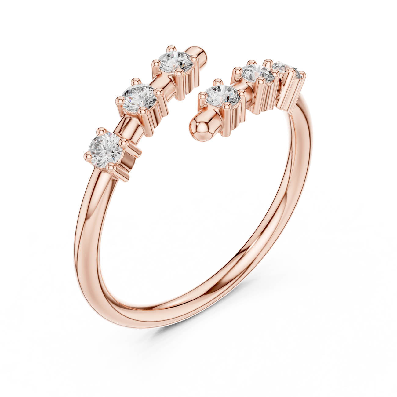 .21 Ct. Classic Round Diamond Open Ring with Graduated Round Diamond Accents (15-7) 8