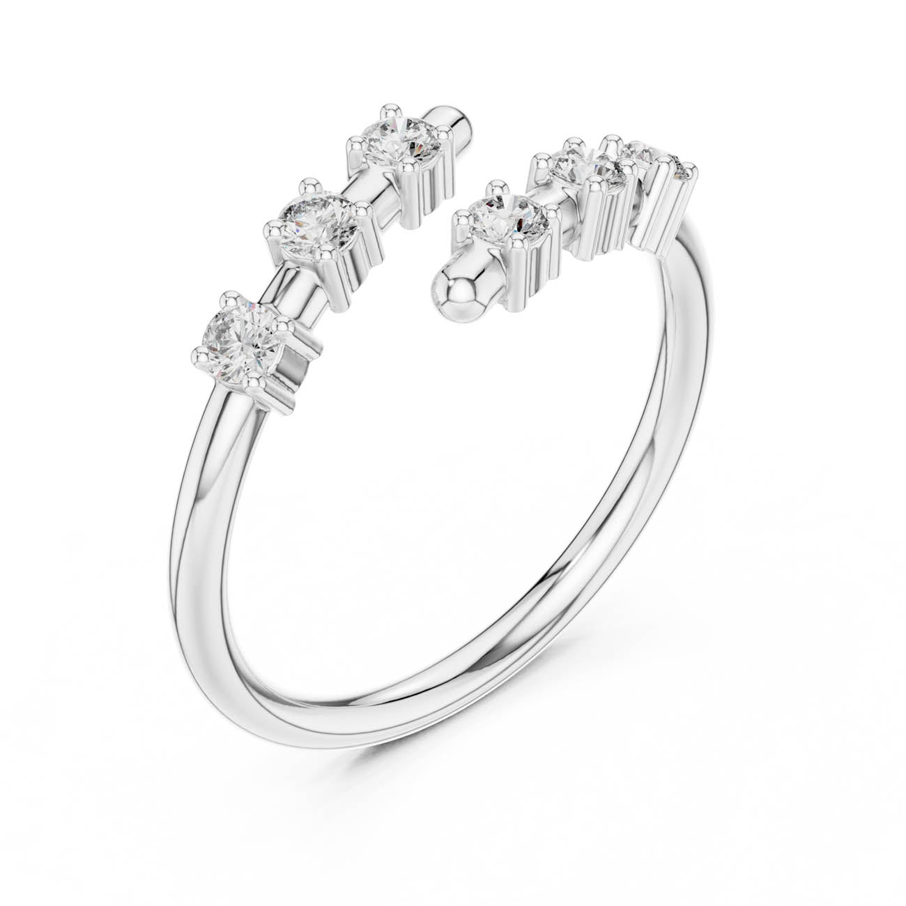 .21 Ct. Classic Round Diamond Open Ring with Graduated Round Diamond Accents (15-7) 6