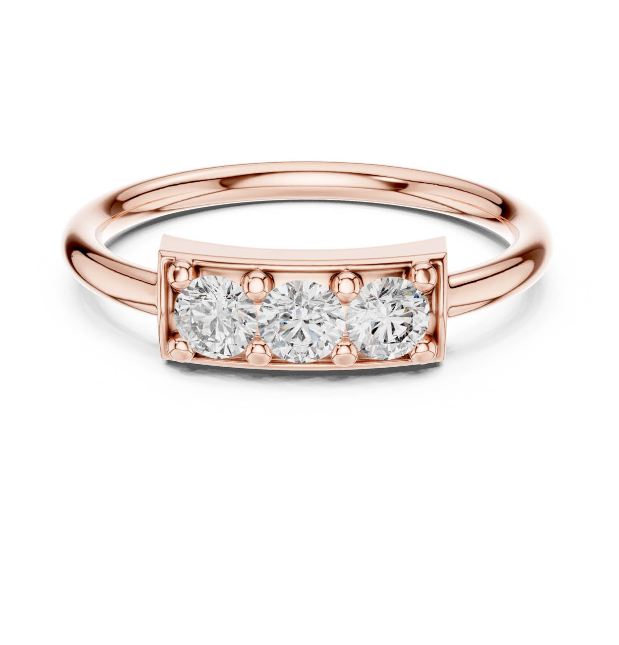.33 Ct. Three-Stone Round Diamond Bar Ring (16-28) 7