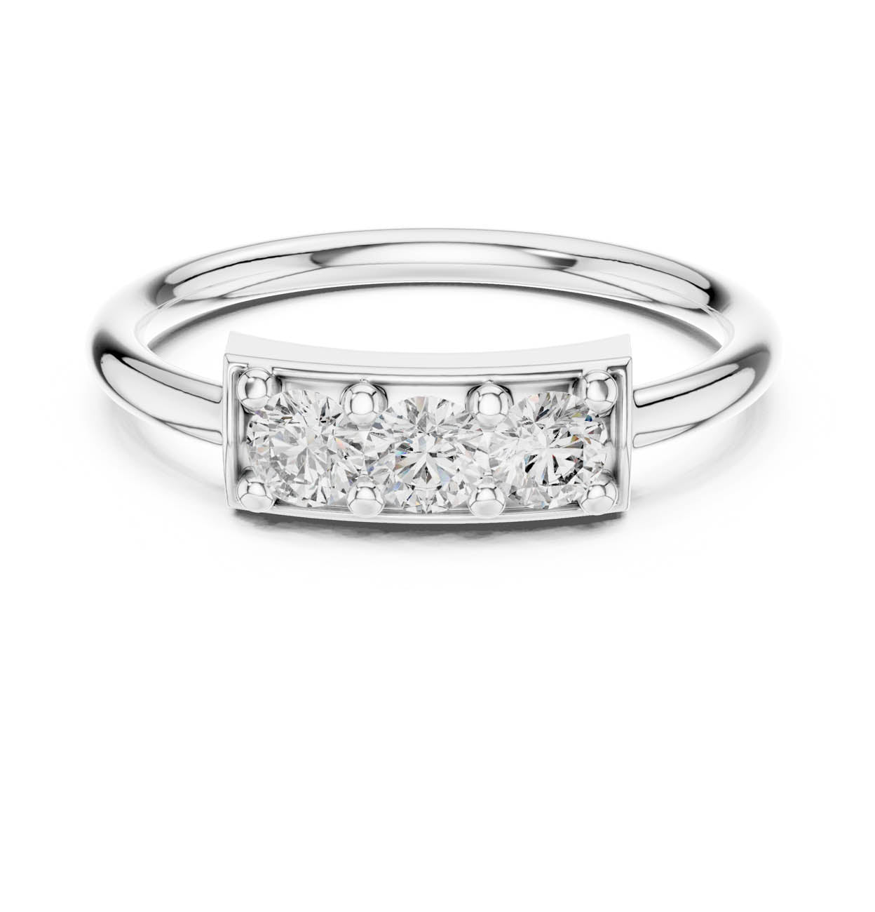 .33 Ct. Three-Stone Round Diamond Bar Ring (16-28) 5