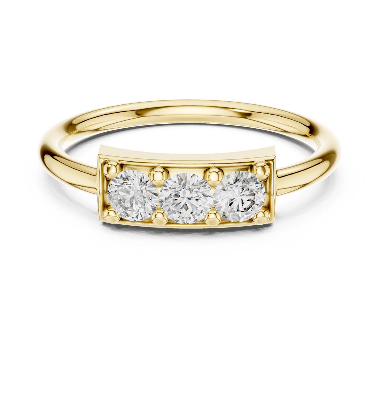 .33 Ct. Three-Stone Round Diamond Bar Ring (16-28)