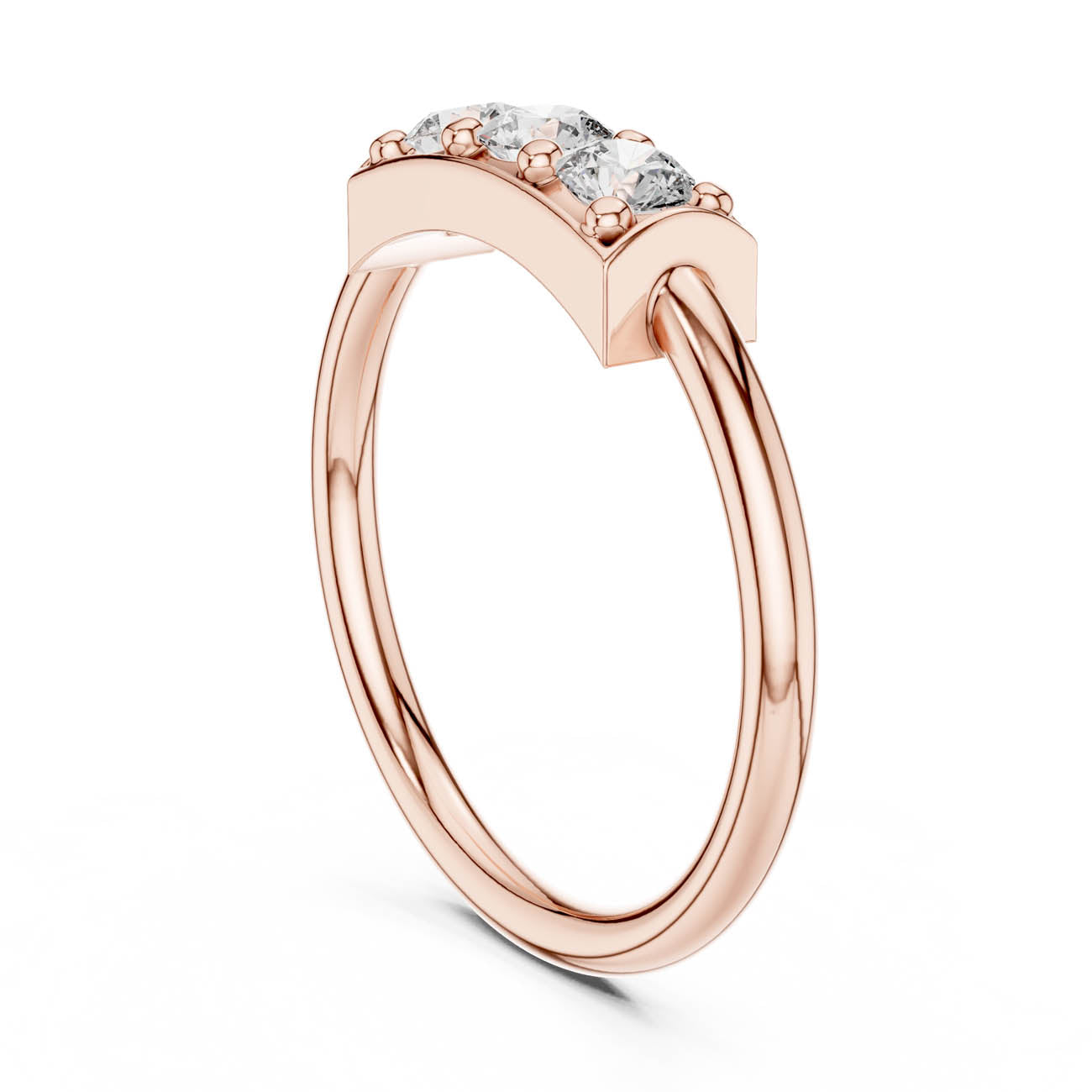 .33 Ct. Three-Stone Round Diamond Bar Ring (16-28) 10