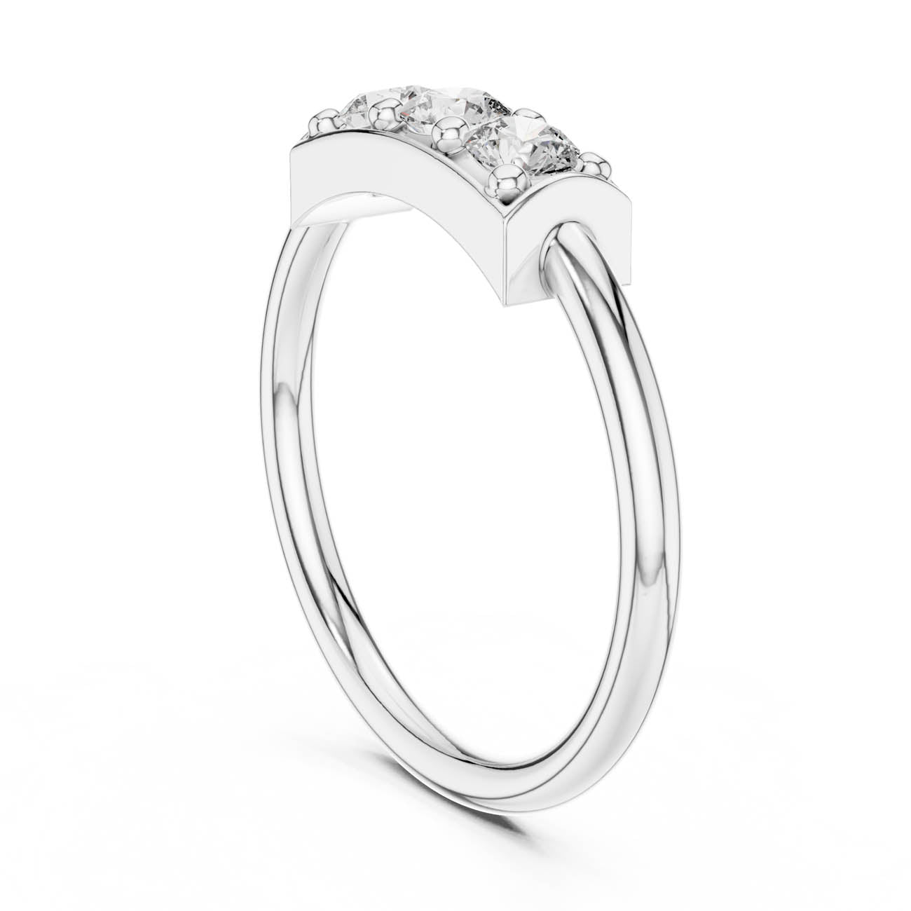 .33 Ct. Three-Stone Round Diamond Bar Ring (16-28) 9