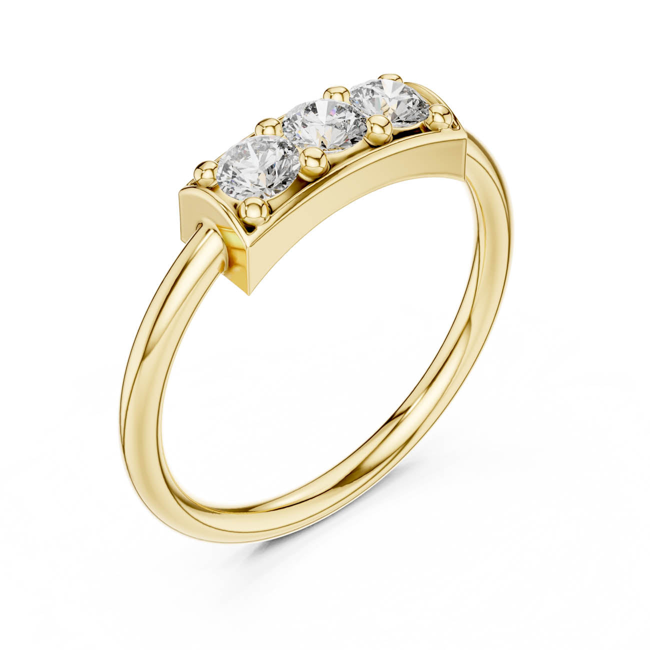 .33 Ct. Three-Stone Round Diamond Bar Ring (16-28)