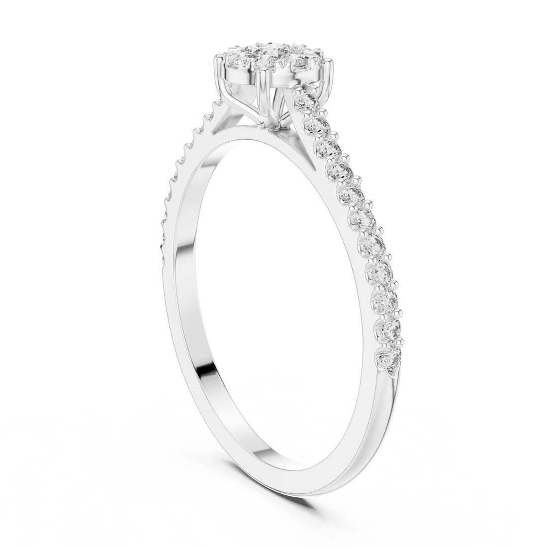 .31 Ct. Round Cluster Diamond Ring with Pavé Band (19#120011L) 3