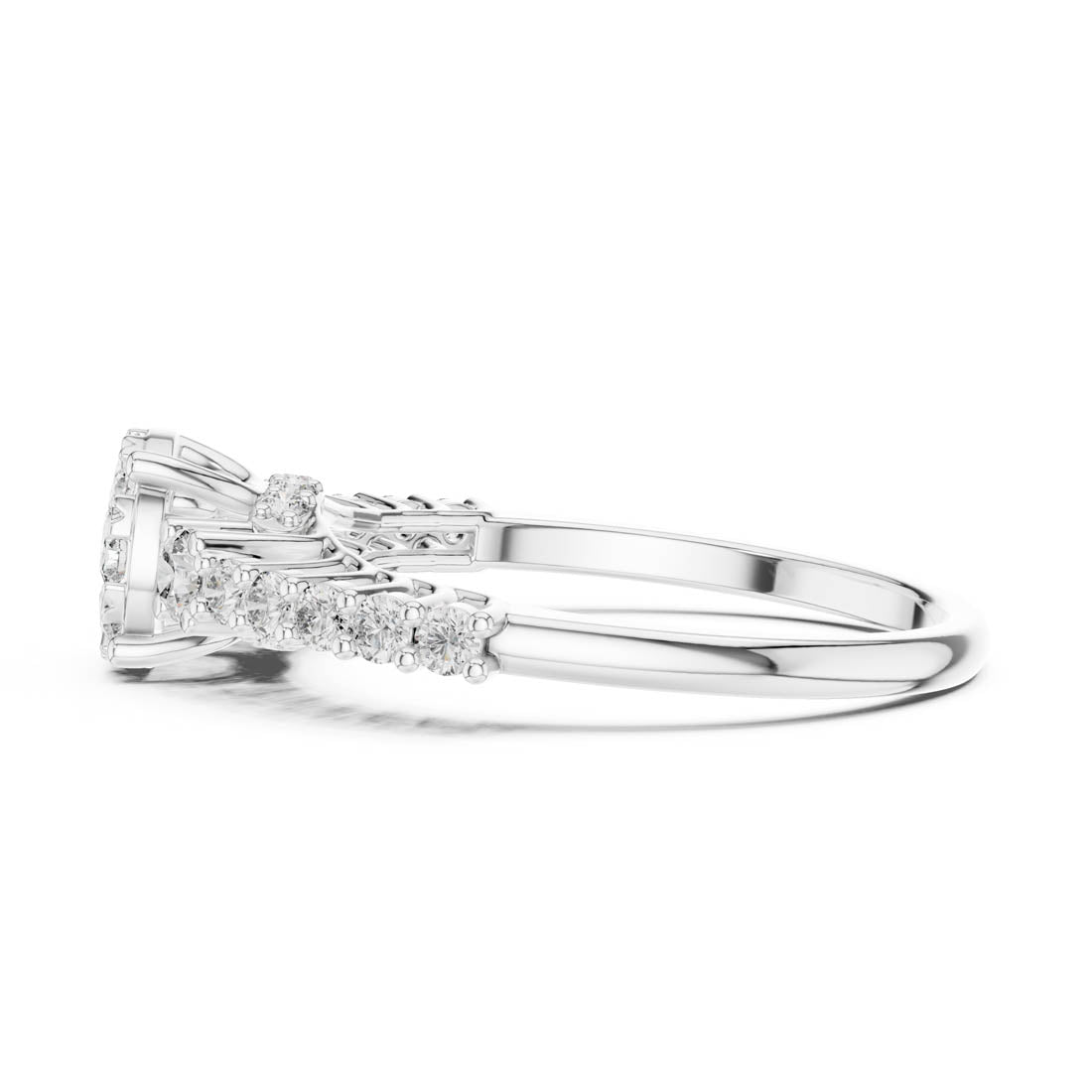 .61 Ct. Round Diamond Cluster Ring with Ornate Graduated Band (19#120028L) 12
