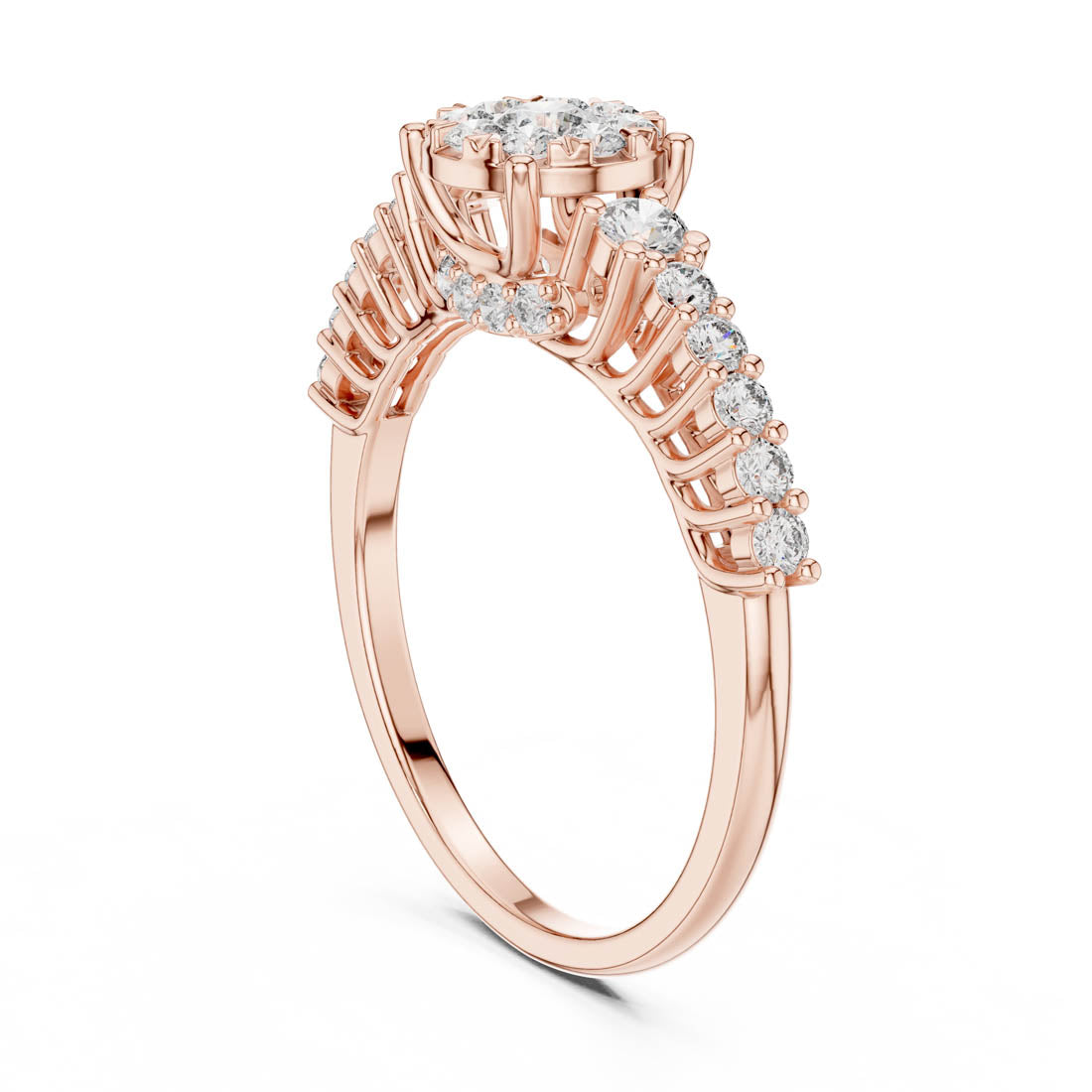 .61 Ct. Round Diamond Cluster Ring with Ornate Graduated Band (19#120028L) 8