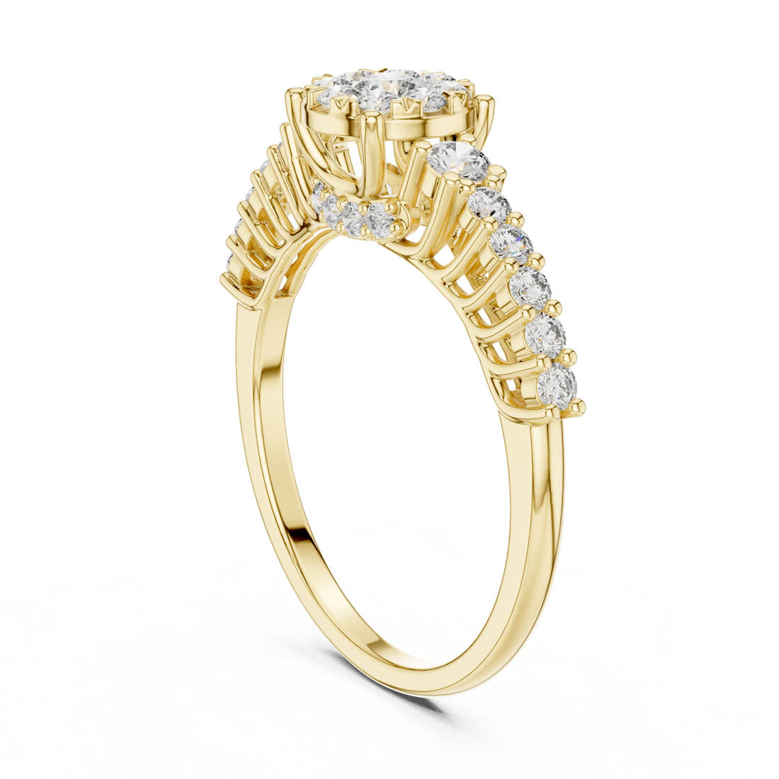.61 Ct. Round Diamond Cluster Ring with Ornate Graduated Band (19#120028L) 3