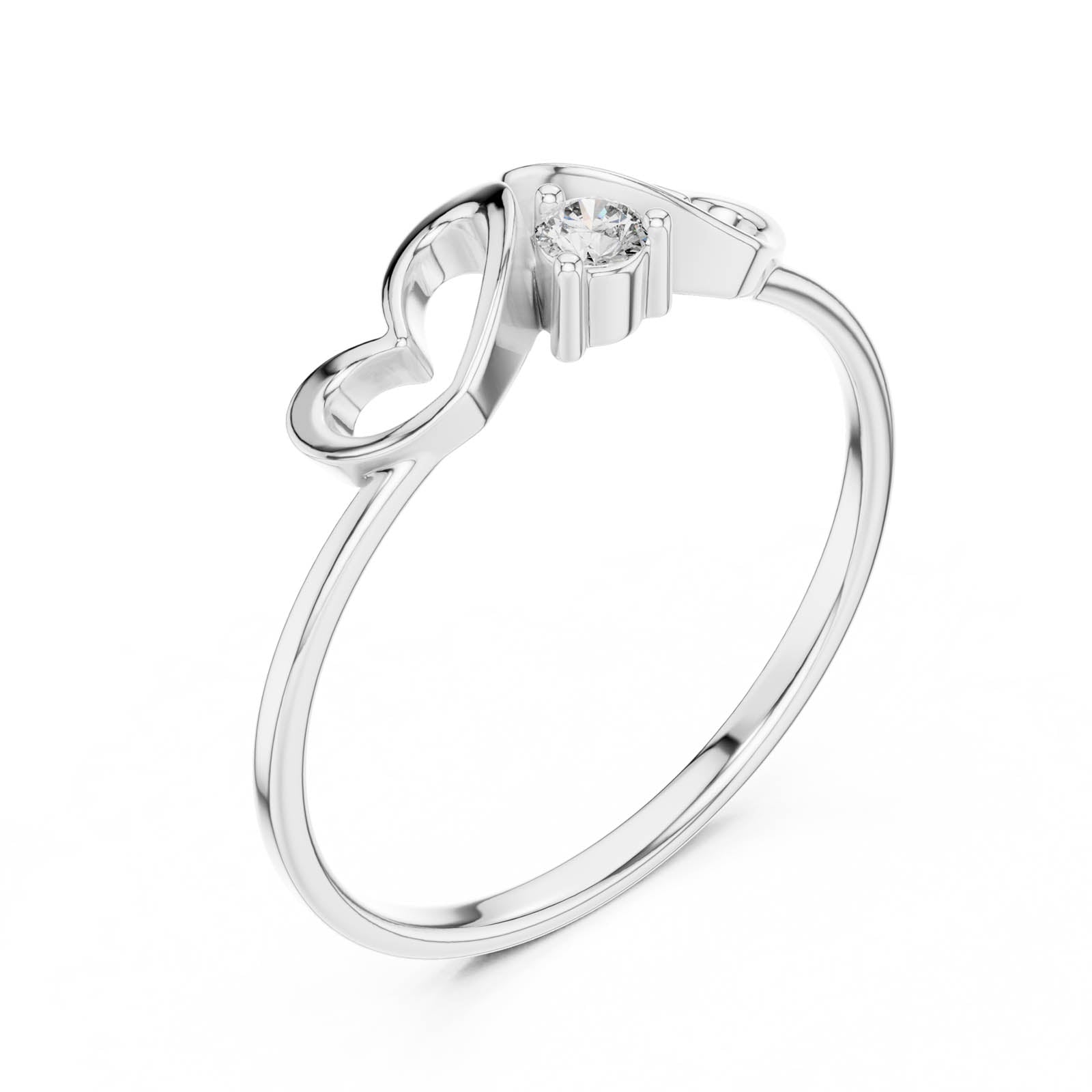 .05 Ct. Double Heart Diamond Ring (1 (243)) 7
