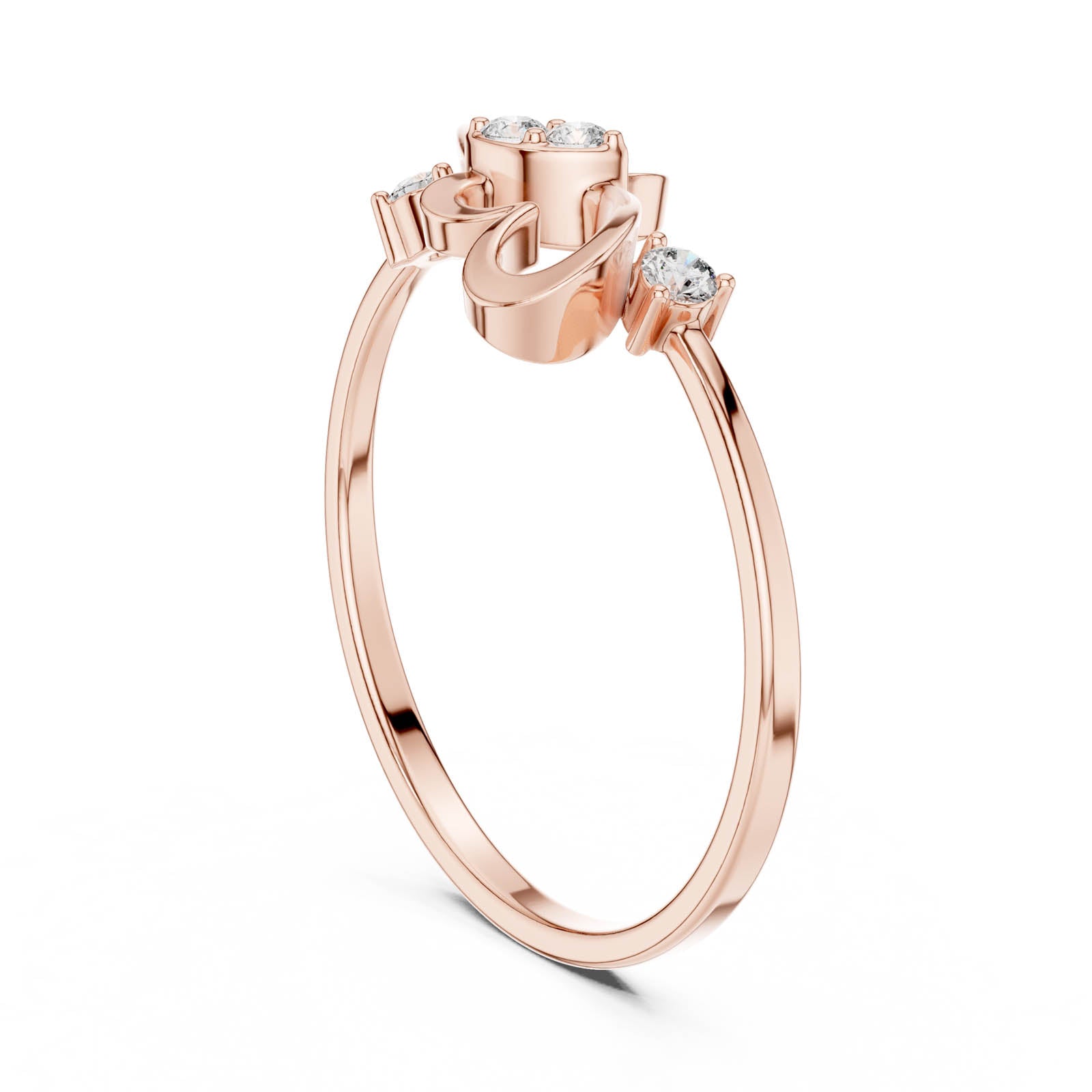.07 Ct. Open Heart Diamond Ring with Round Center Diamond (1 (244)) 9