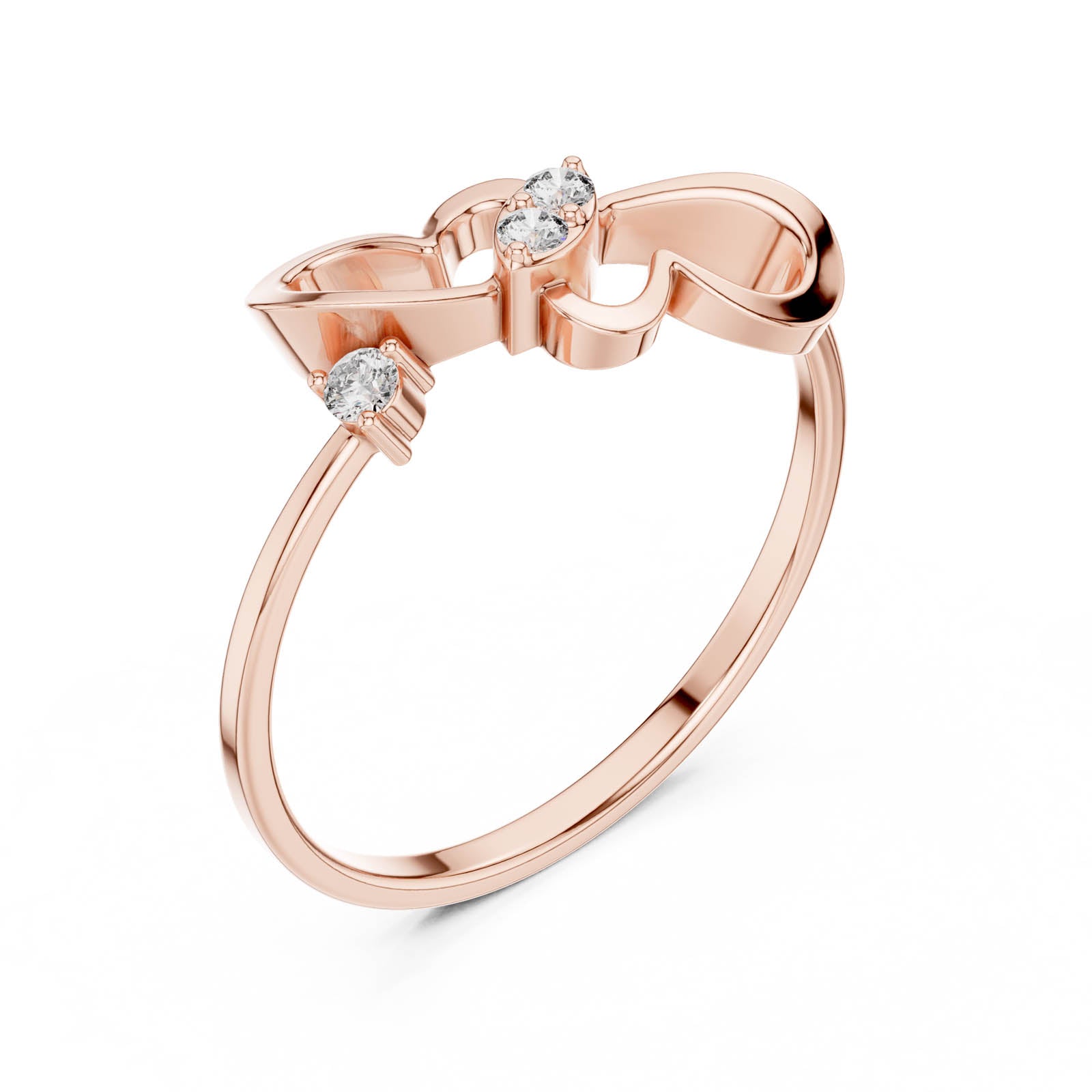.07 Ct. Open Heart Diamond Ring with Round Center Diamond (1 (244)) 7