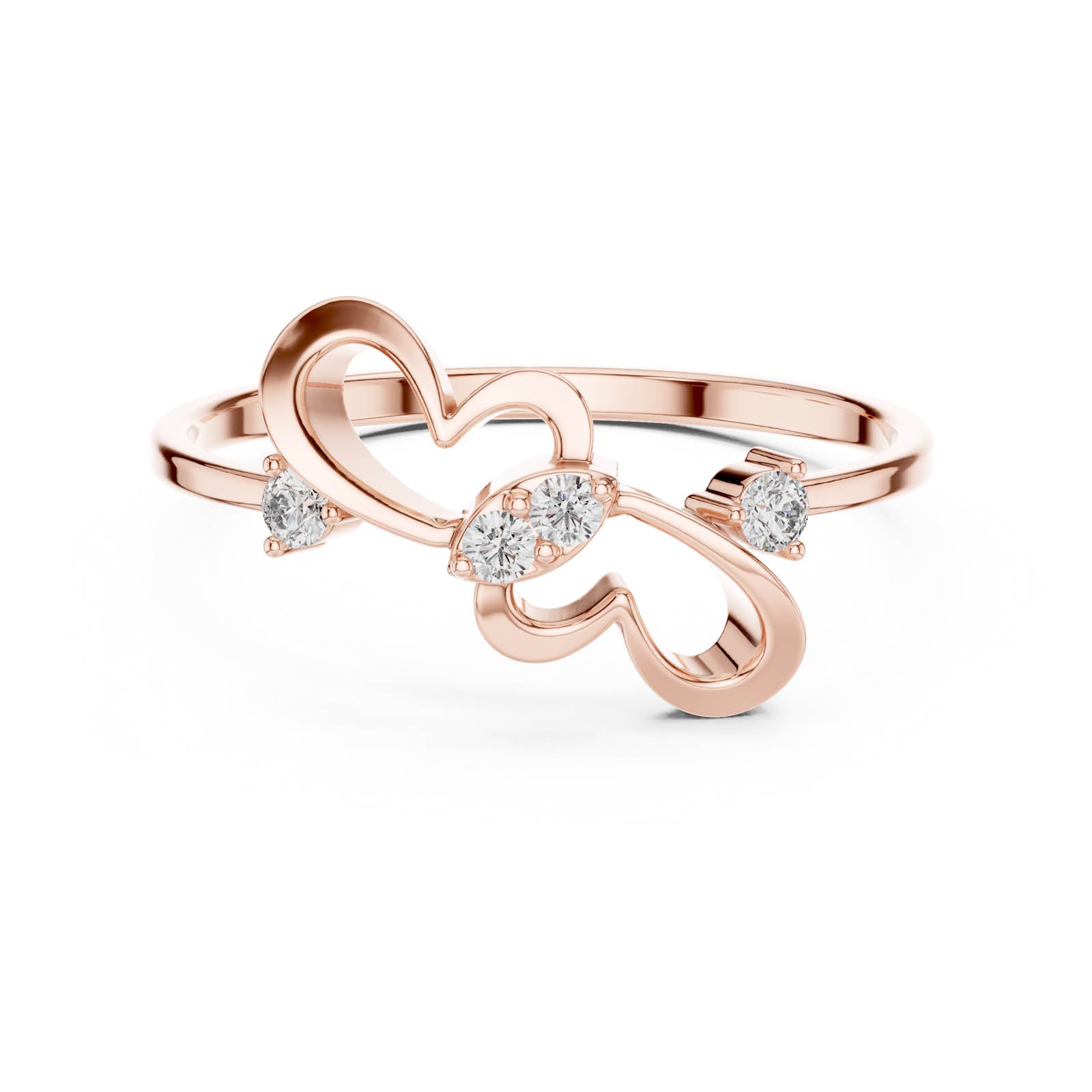.07 Ct. Open Heart Diamond Ring with Round Center Diamond (1 (244)) 6