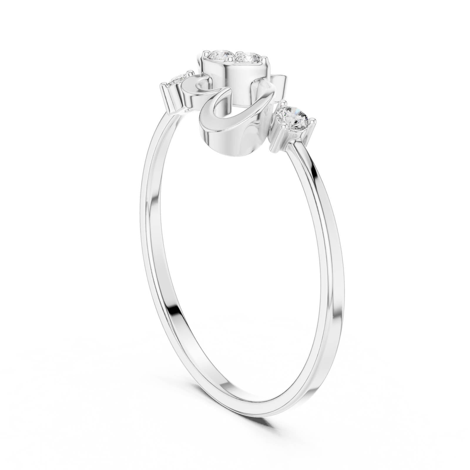 .07 Ct. Open Heart Diamond Ring with Round Center Diamond (1 (244)) 11