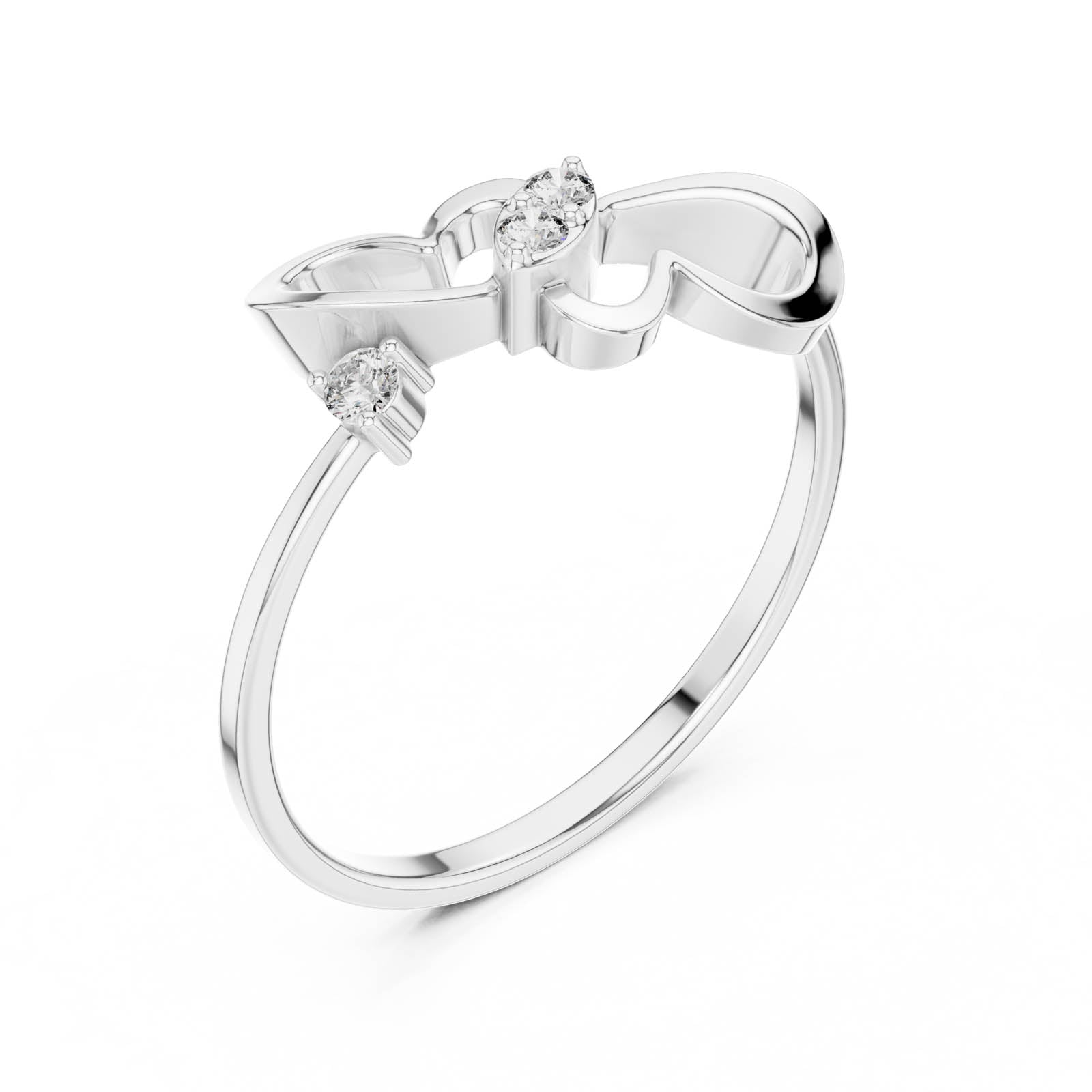 .07 Ct. Open Heart Diamond Ring with Round Center Diamond (1 (244)) 10