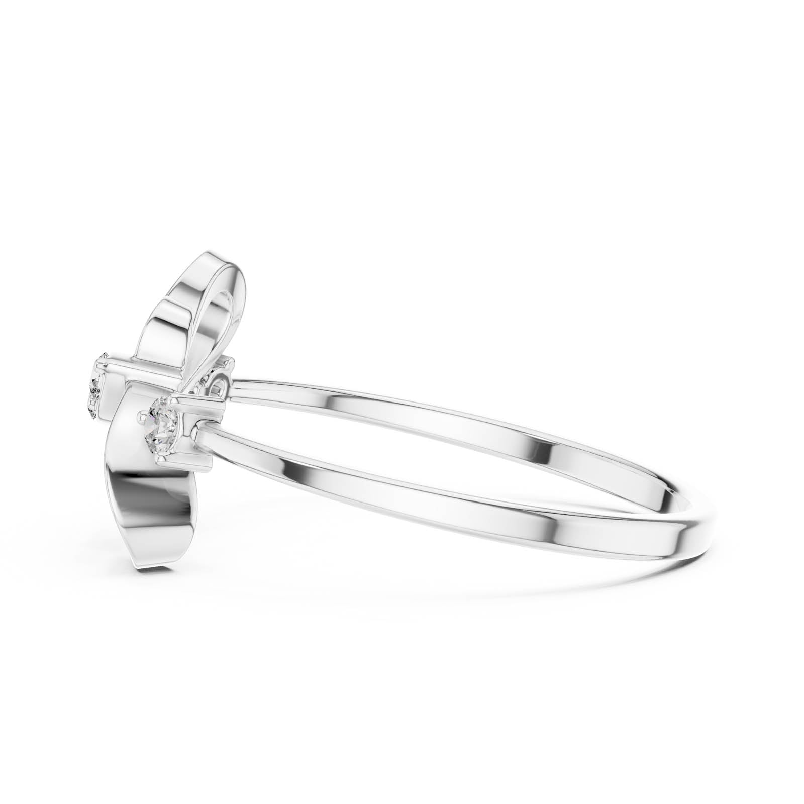 .07 Ct. Open Heart Diamond Ring with Round Center Diamond (1 (244)) 12