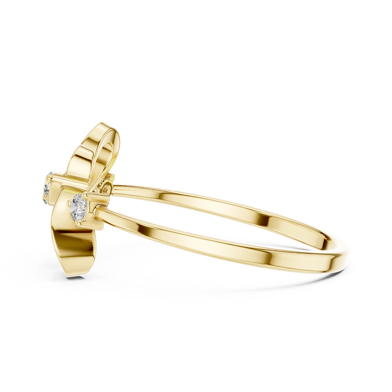 .07 Ct. Open Heart Diamond Ring with Round Center Diamond (1 (244)) 5