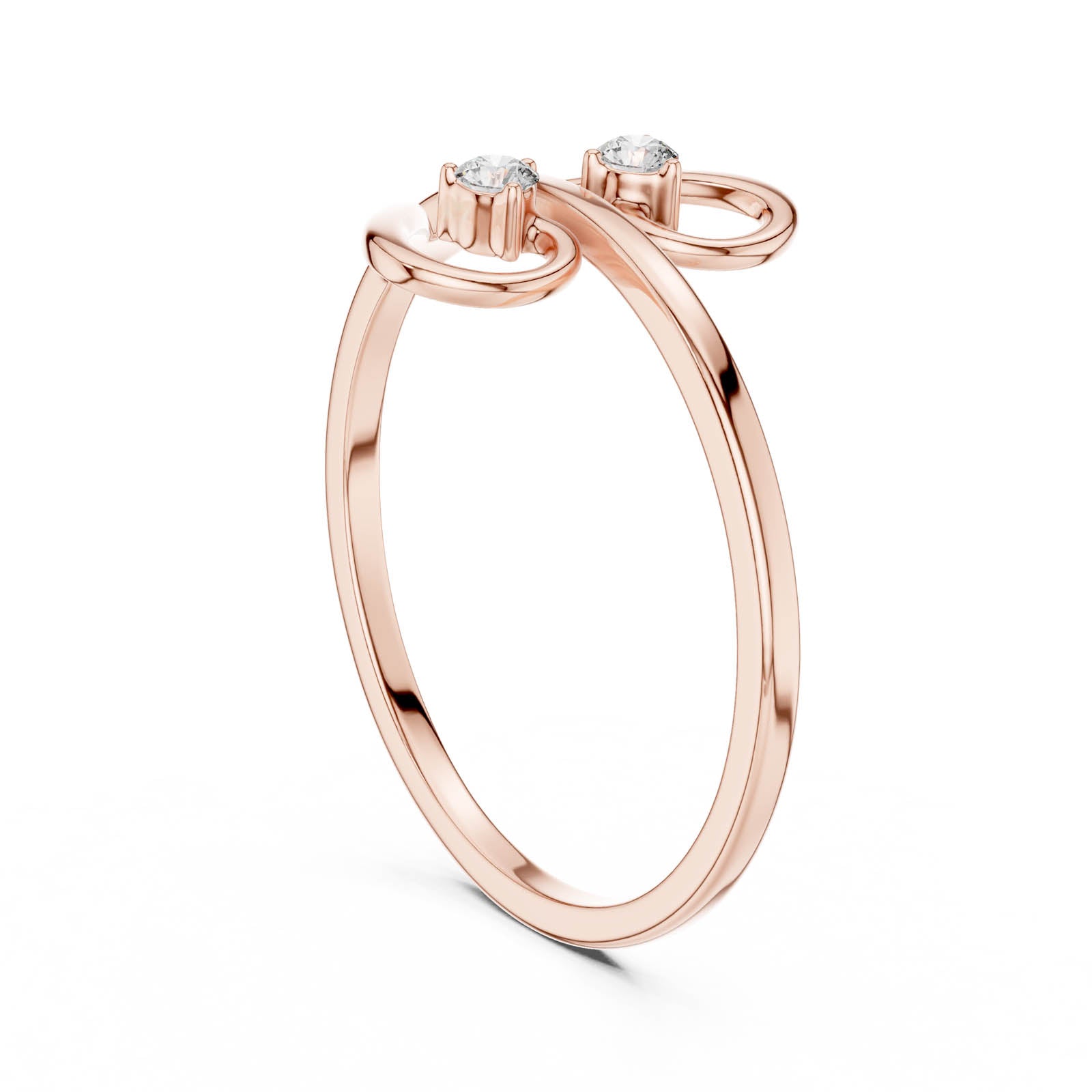 .05 Ct. Diamond Open Heart Wrap Ring (1 (246)) 9
