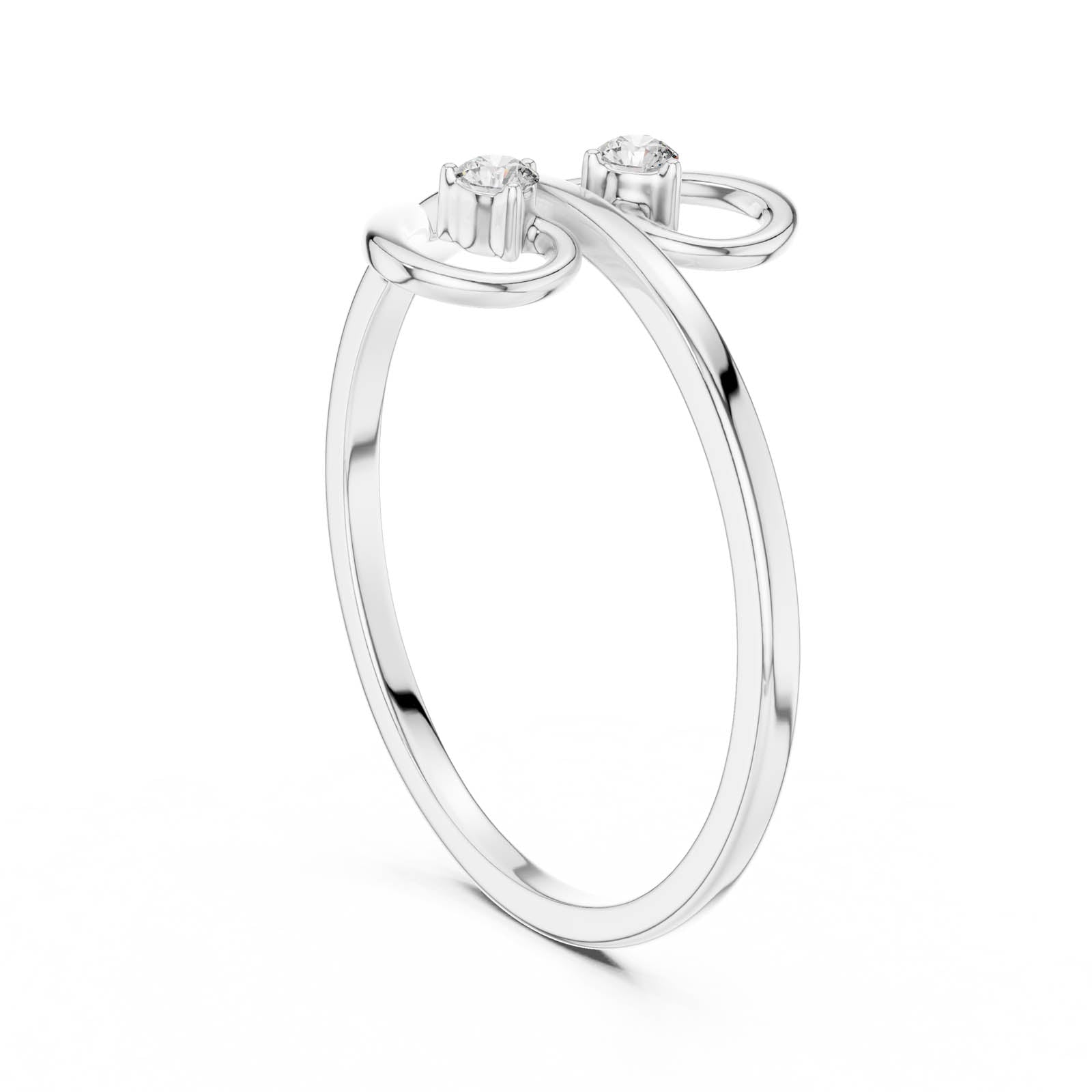 .05 Ct. Diamond Open Heart Wrap Ring (1 (246)) 11