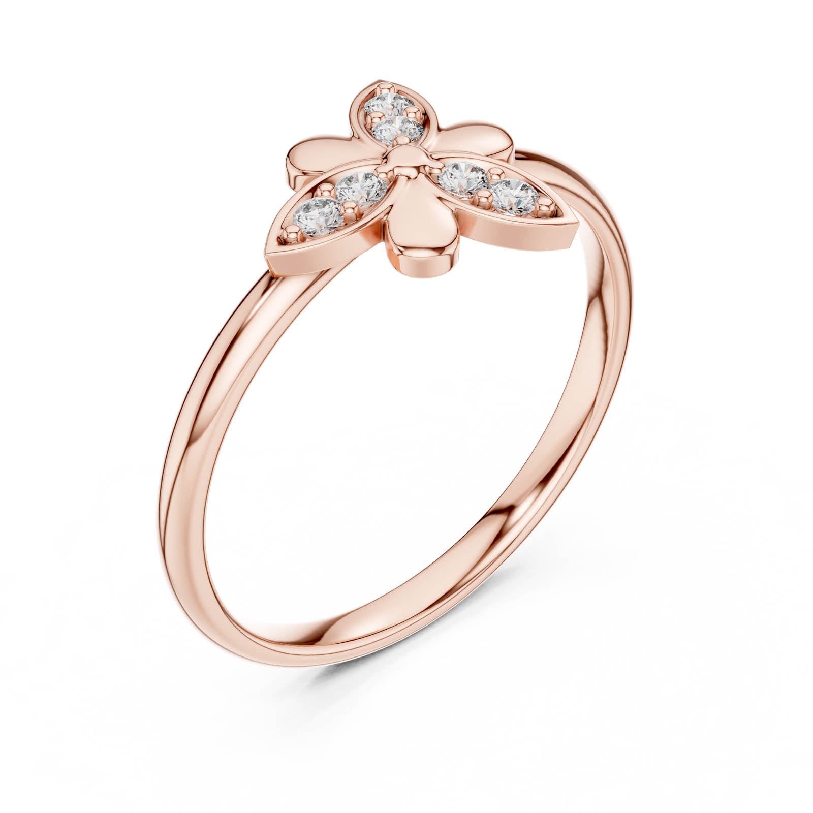 .06 Ct. Diamond Floral Petal Ring (1 (263)) 10