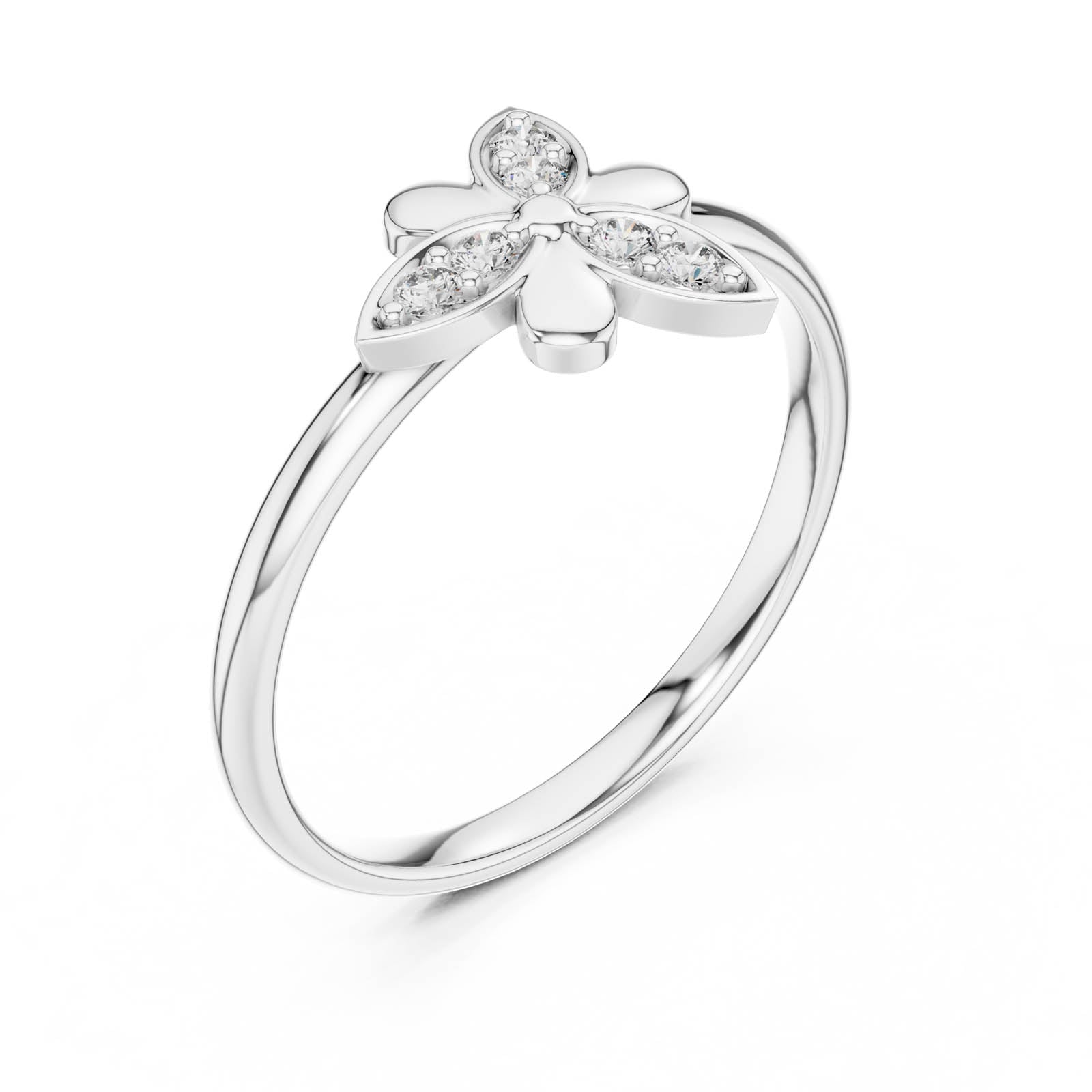 .06 Ct. Diamond Floral Petal Ring (1 (263)) 7
