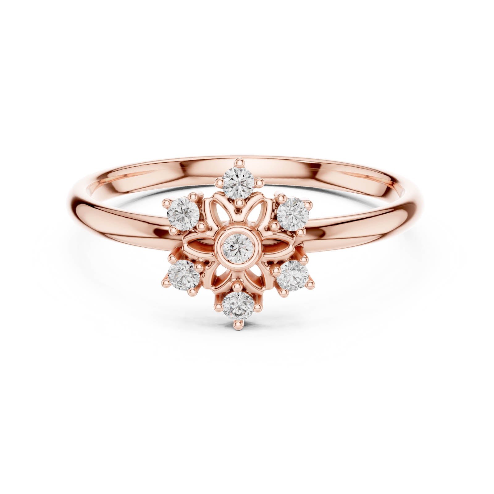 .07 Ct. Diamond Snowflake Cluster Ring (1 (268)) 6