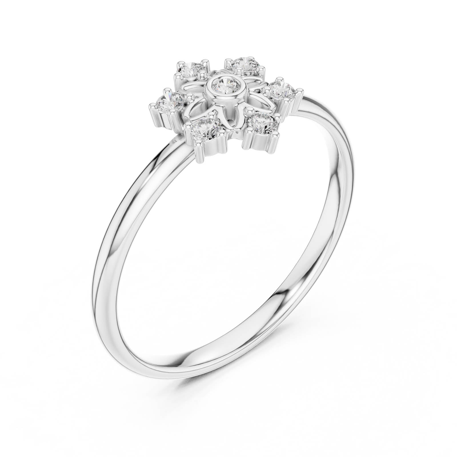 .07 Ct. Diamond Snowflake Cluster Ring (1 (268)) 10