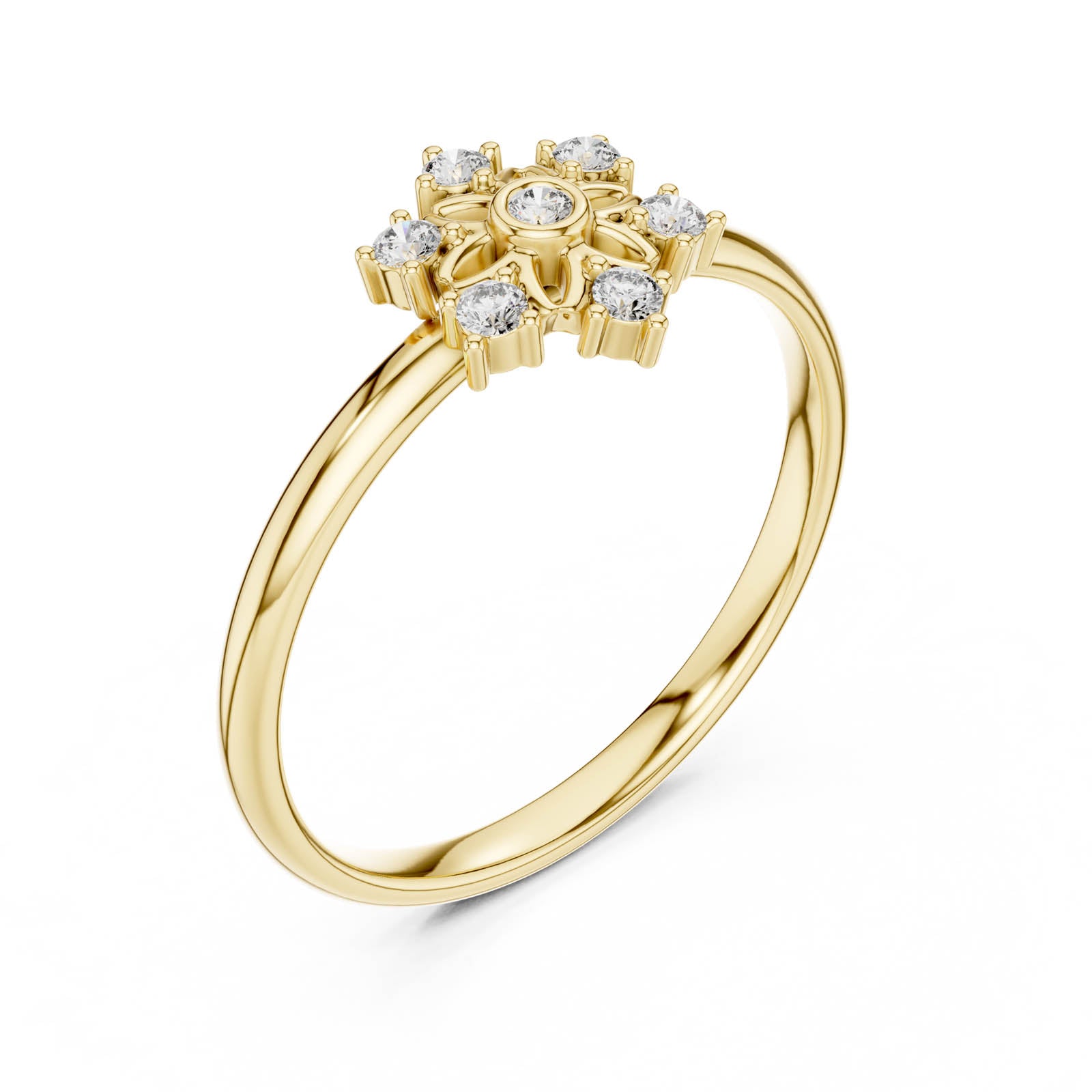 .07 Ct. Diamond Snowflake Cluster Ring (1 (268))