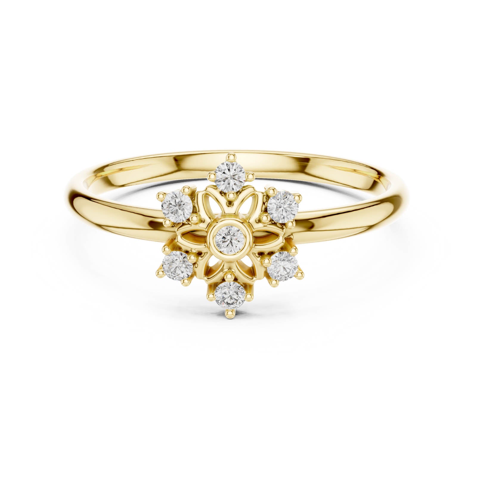 .07 Ct. Diamond Snowflake Cluster Ring (1 (268)) 3