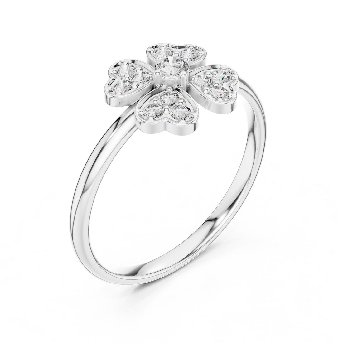 .15 Ct. Heart Diamond Floral Cluster Ring (1 (339)) 8