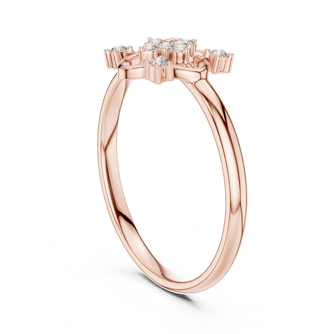 .06 Ct. Floral Diamond Cluster Ring with Open Petal Design (1 (343)) 9
