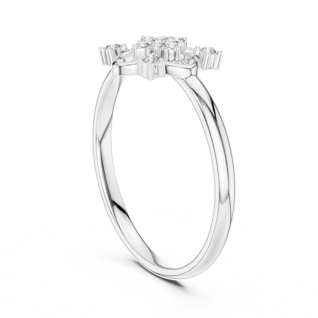 .06 Ct. Floral Diamond Cluster Ring with Open Petal Design (1 (343)) 10