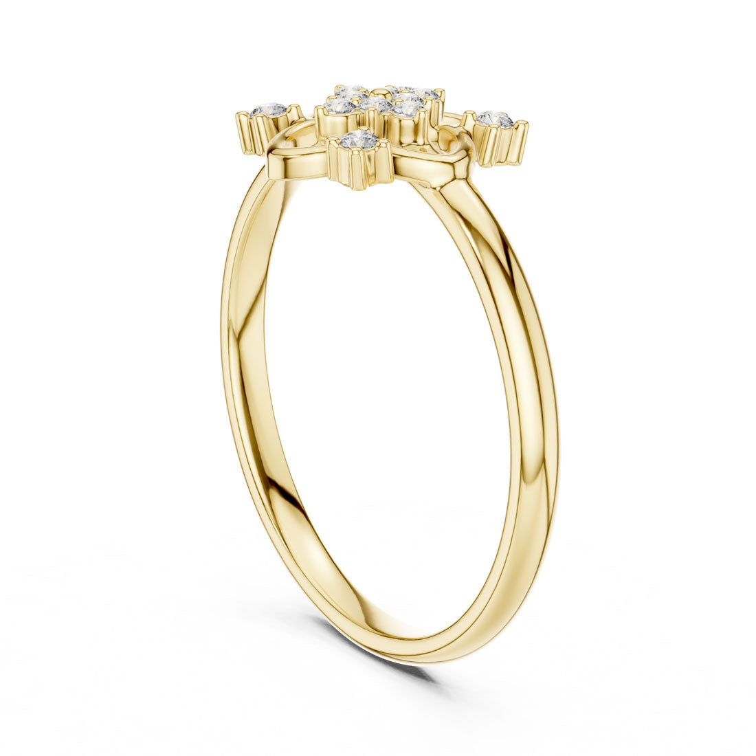 .06 Ct. Floral Diamond Cluster Ring with Open Petal Design (1 (343)) 3