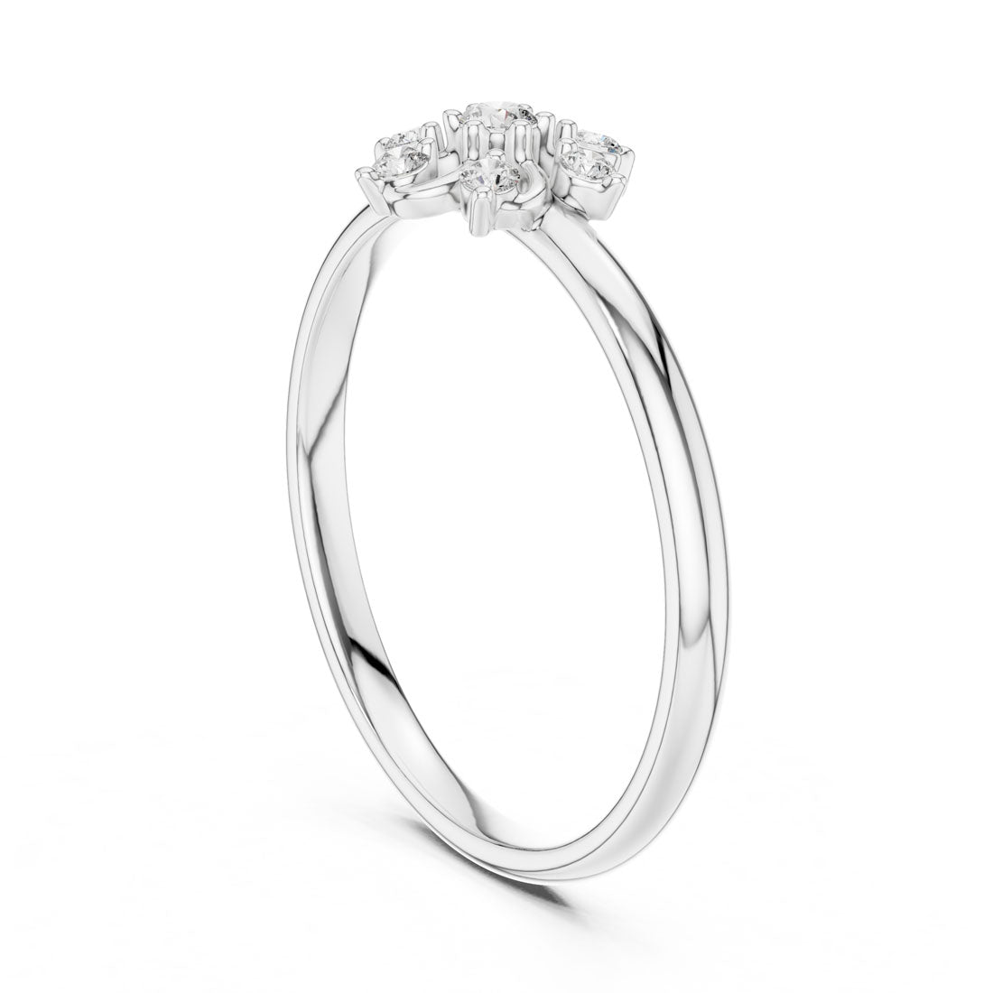 .07 Ct. Floral Diamond Cluster Ring with Open Petal Design (1 (345)) 10
