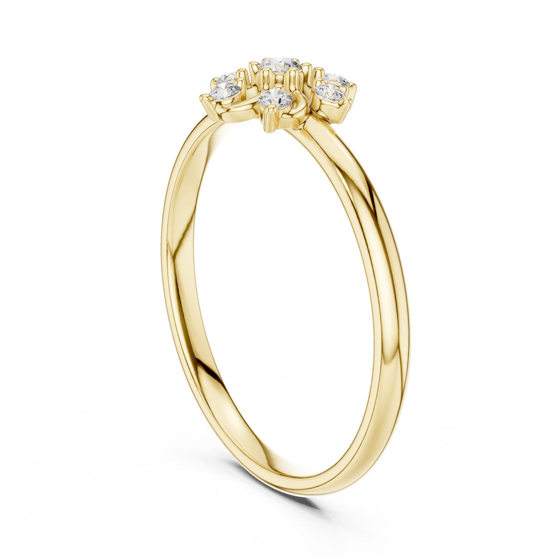 .07 Ct. Floral Diamond Cluster Ring with Open Petal Design (1 (345)) 3