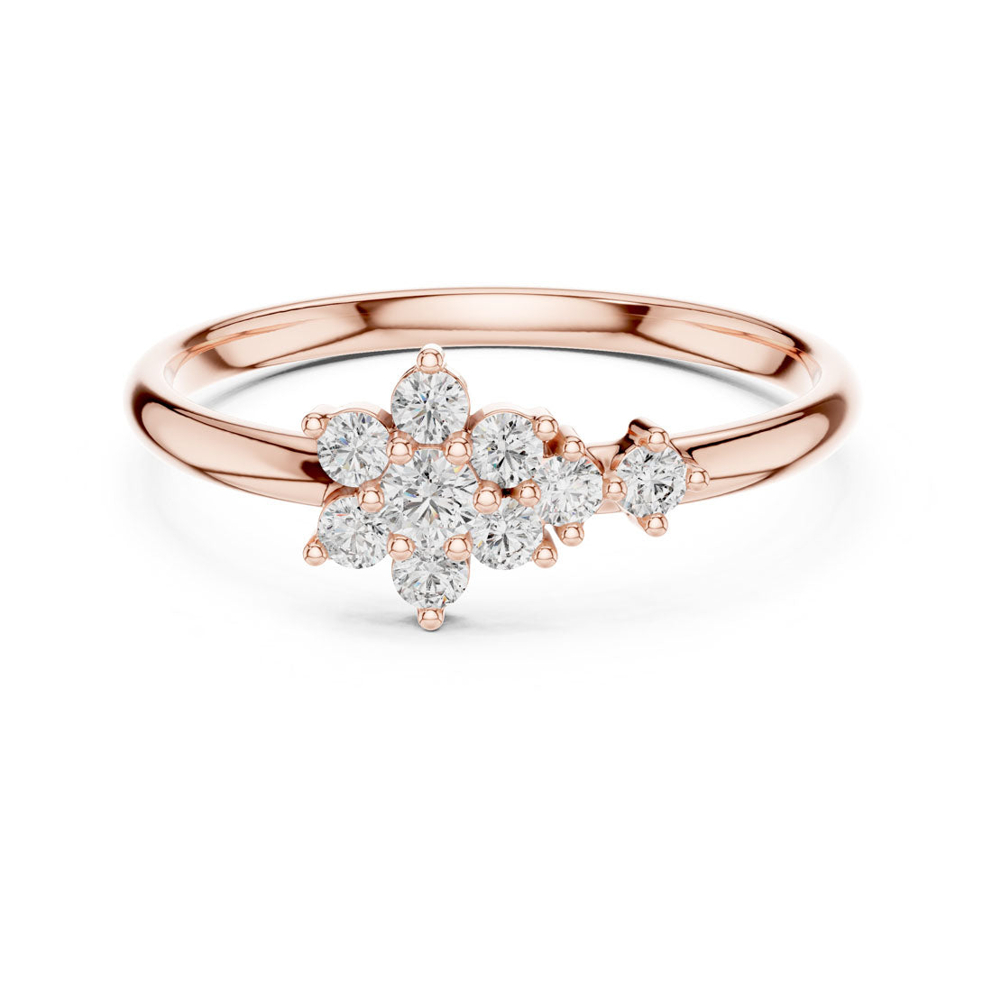 .16 Ct. Diamond Floral Cluster Accent Ring (1 (351)) 7