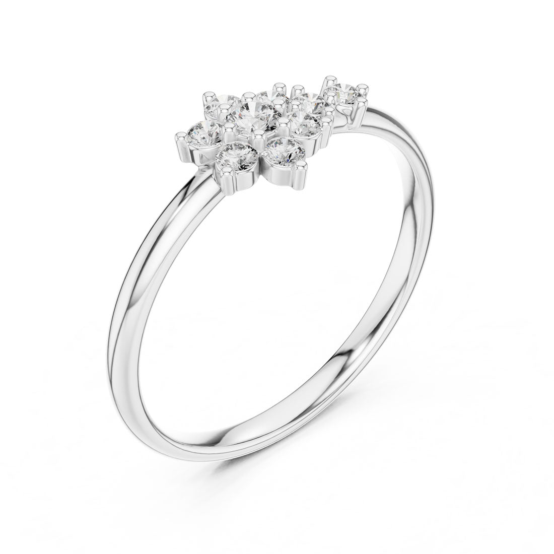.16 Ct. Diamond Floral Cluster Accent Ring (1 (351)) 6