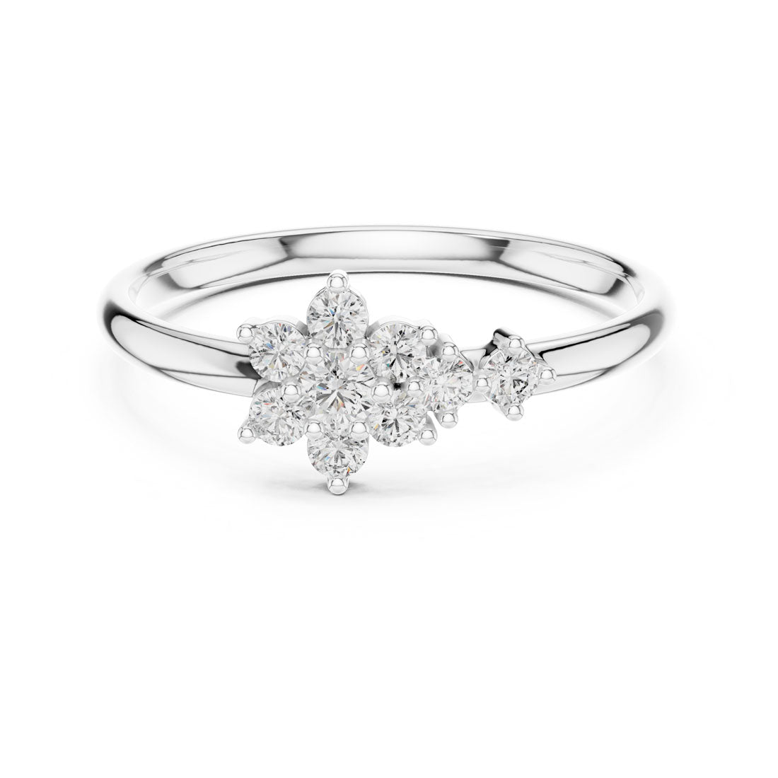 .16 Ct. Diamond Floral Cluster Accent Ring (1 (351)) 5