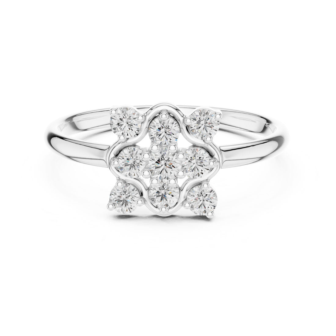 .20 Ct. Diamond Floral Cluster Ring with Sculpted Petal Frame (1 (354))
