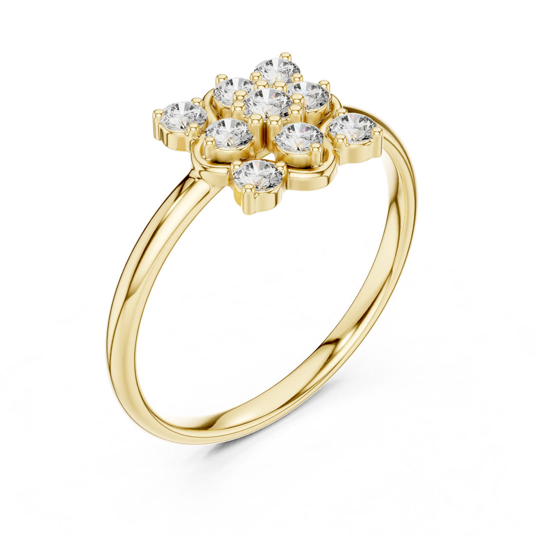 .20 Ct. Diamond Floral Cluster Ring with Sculpted Petal Frame (1 (354))