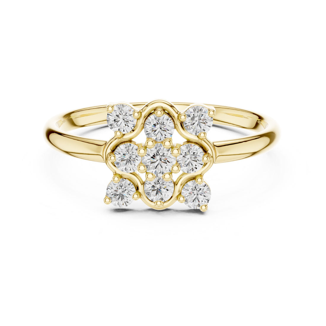 .20 Ct. Diamond Floral Cluster Ring with Sculpted Petal Frame (1 (354)) 5