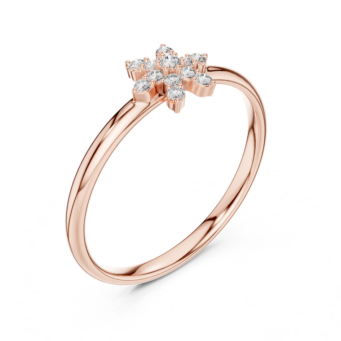 .07 Ct. Star-Shaped Diamond Floral Cluster Ring (1 (366)) 8