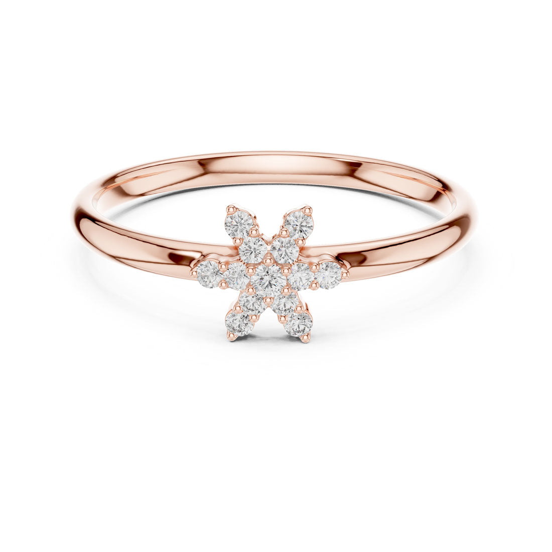 .07 Ct. Star-Shaped Diamond Floral Cluster Ring (1 (366)) 7