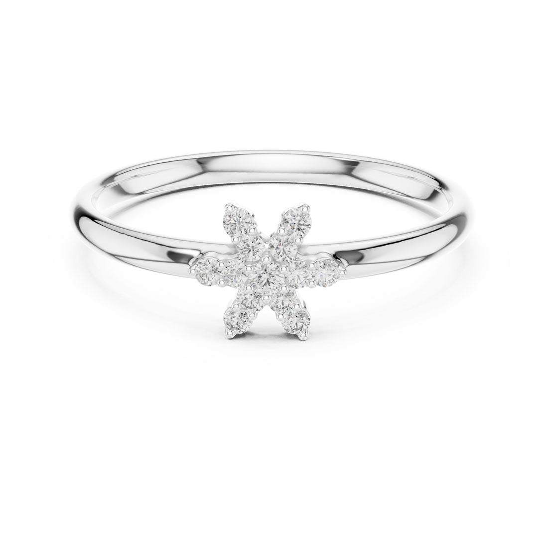 .07 Ct. Star-Shaped Diamond Floral Cluster Ring (1 (366))