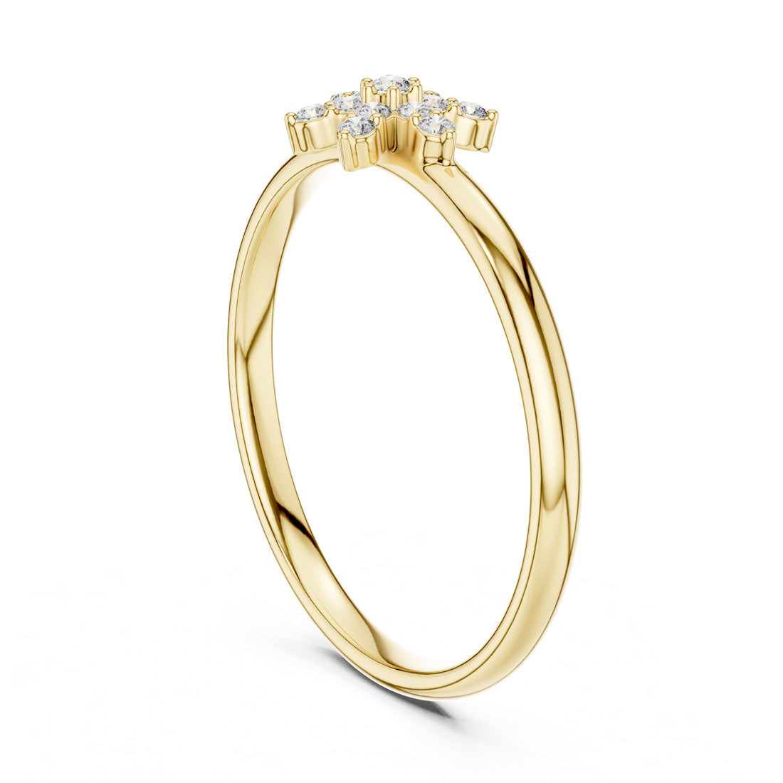 .07 Ct. Star-Shaped Diamond Floral Cluster Ring (1 (366)) 3