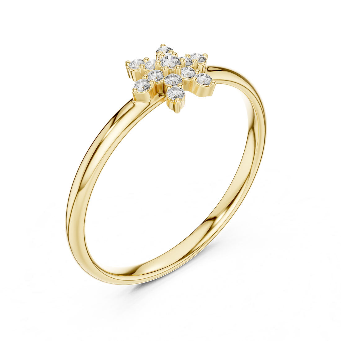 .07 Ct. Star-Shaped Diamond Floral Cluster Ring (1 (366))