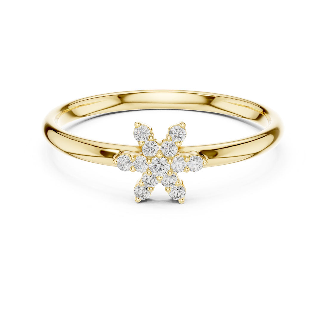 .07 Ct. Star-Shaped Diamond Floral Cluster Ring (1 (366)) 5