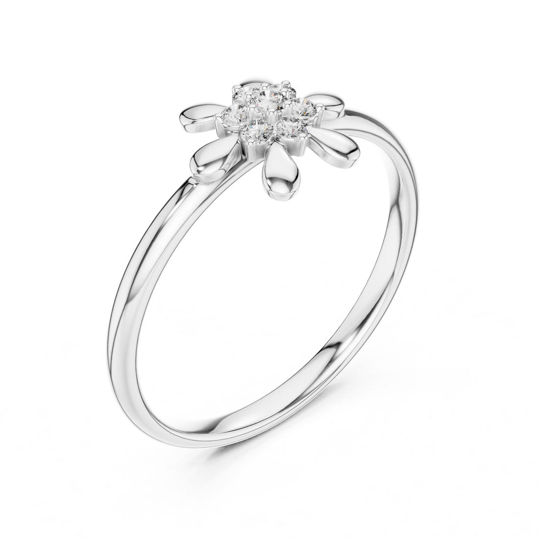 .06 Ct. Diamond Petal Floral Cluster Ring (1 (373)) 6