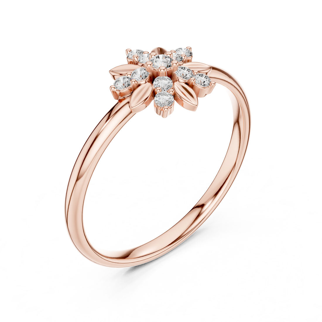 .10 Ct. Diamond Floral Cluster Ring with Sculpted Petal Accents (1 (382)) 8