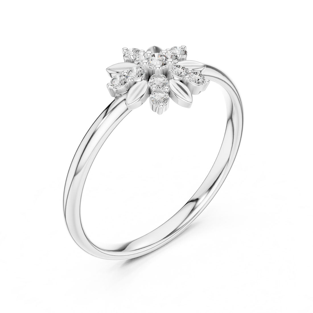 .10 Ct. Diamond Floral Cluster Ring with Sculpted Petal Accents (1 (382)) 6