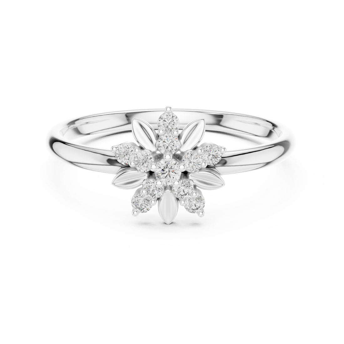 .10 Ct. Diamond Floral Cluster Ring with Sculpted Petal Accents (1 (382)) 5